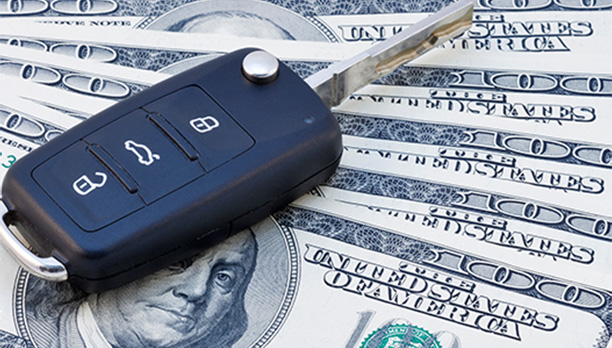 Car key on cash