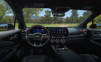 The front interior of a Chevrolet Blazer EV is shown