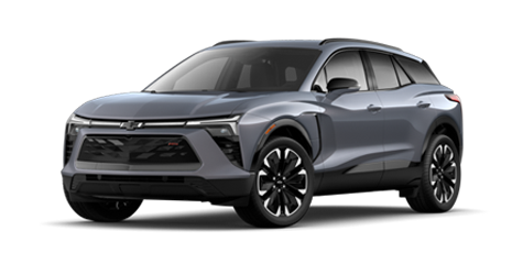 A gray Chevrolet Blazer EV is shown on a transparent background