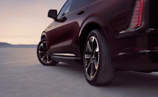Closeup of a Cadillac ESCALADE IQ's tire
