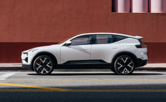 a white Polestar 3 parked on the street