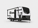 Sleek white and black travel trailer